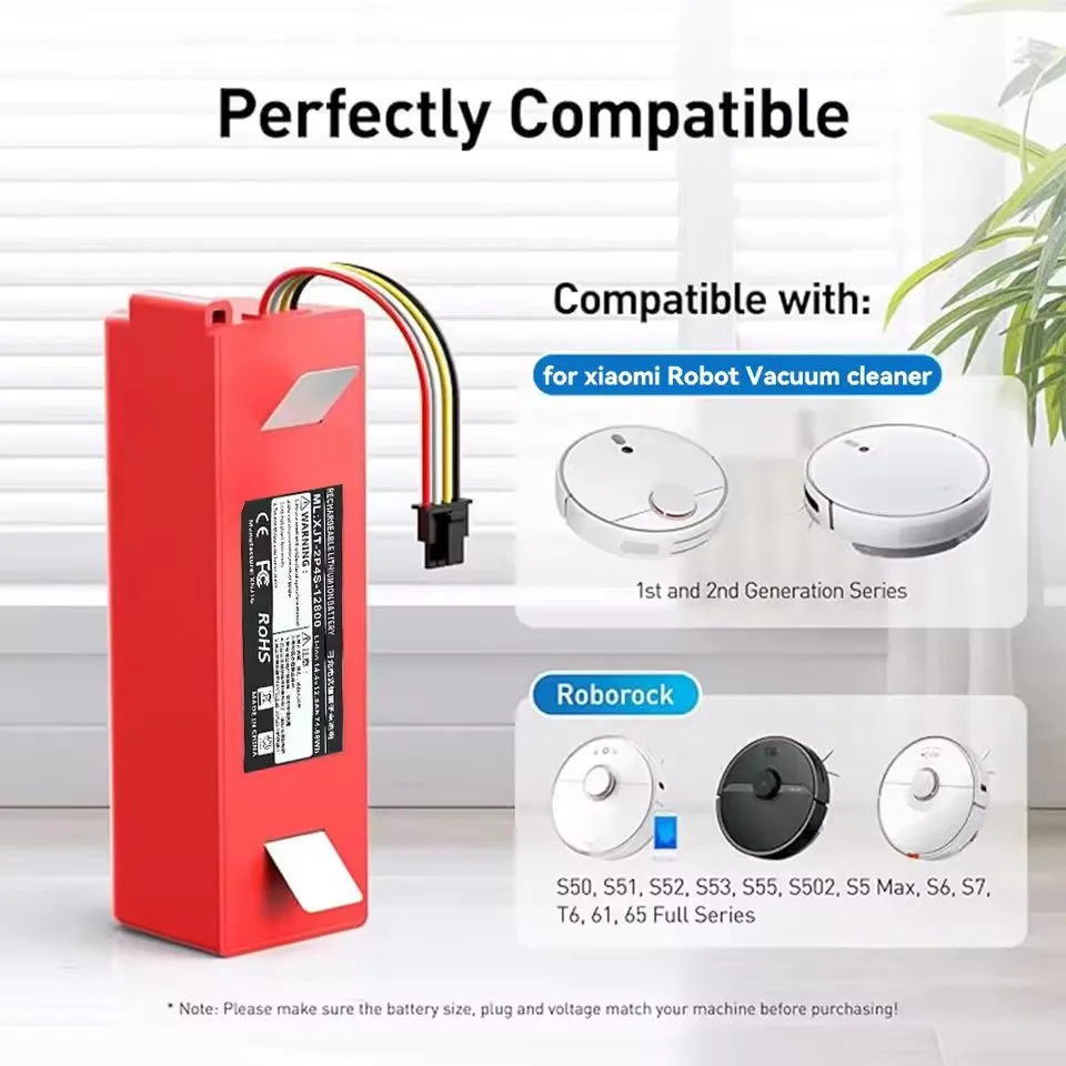 Фото Оригинальная аккумуляторная батарея BRR-2P4S-5200D для робота-пылесоса XIAOMI 1S 1ST Roborock SDJQR01RR для сухой и влажной уборки №3