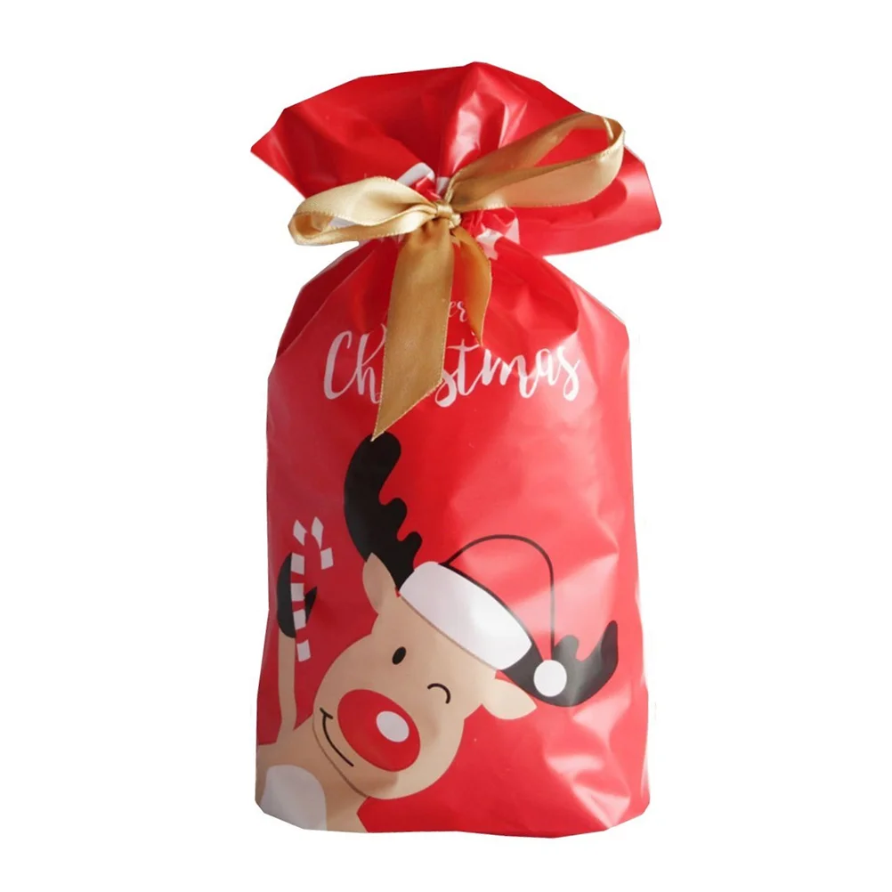 

Christmas Drawstring Gift Treat Bags: 50pcs Xmas Candy Bags for Wrapping Shopping Party Favors