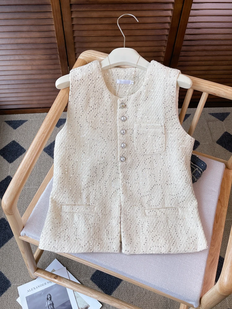 Женский Осенний жилет размера плюс 2024 Элегантный знаменитости во французском