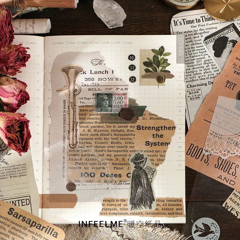 

Decorative Stickers Journal Book Scrapbooking Stick Label Diary Stationery Album Vintage Study Stickers 25 Sheets
