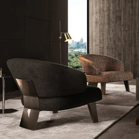 light luxury modern single sofa simple balcony stainless steel foot designer leisure sofa chair
