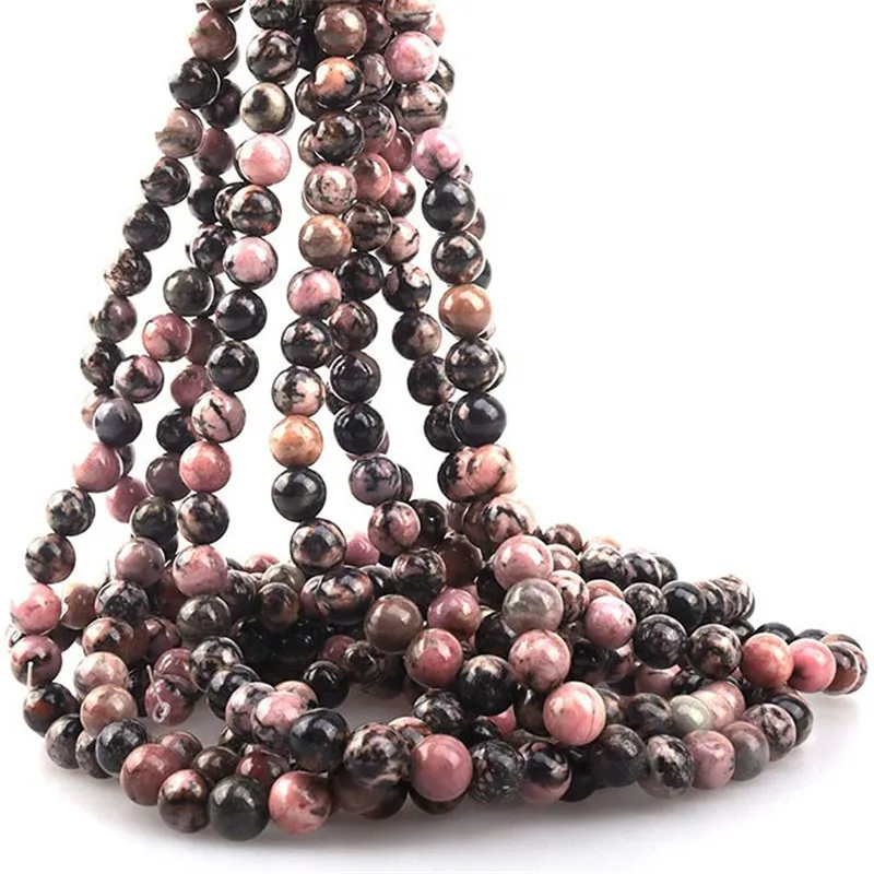 

Pink Black Stone Round Spacer Beads for Fashion Jewelry Making 2021