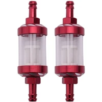 2x aluminum alloy glass motorcycle gas fuel gasoline oil filter moto accessories for atv dirt pit bike motocross red