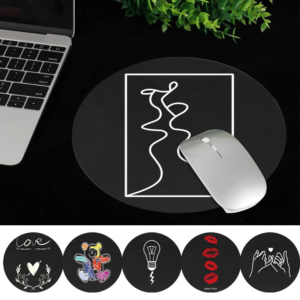 

Desktop MousePad Stylish Round Shape Waterproof for Notebook Computer Accessories Mice Mat Anti-skid Cushion Leather Mouse Pad