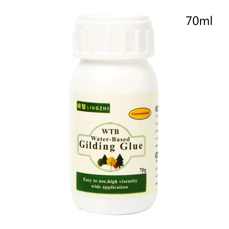 

70ml Gold Leaf Adhesive Practical Gilding Glue Water Based Protective Oil for DIY Arts Crafts Gold Silver Leaf Surface