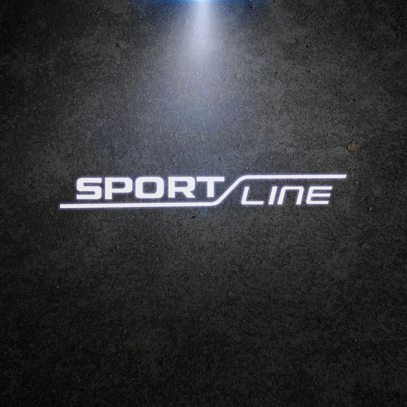 

Спортивная линия с логотипом, беспроводной проектор для двери автомобиля, приветственное освещение для Skoda Kodiaq Yeti Octavia Superb Fabia Kamiq Decor