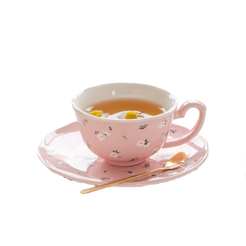 

Home Decoration Cupshe Cups Porcelain Coffee Cup and Saucer Set Dining Table Trendy Style Tavern Cafe Kitchen Crockery Ceramic