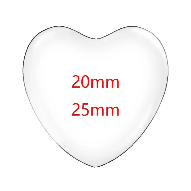 

Personalized Photo Custom Pictures10pcs 20/25mm Heart Photo Glass Cabochon Demo Flat Back Making Finding