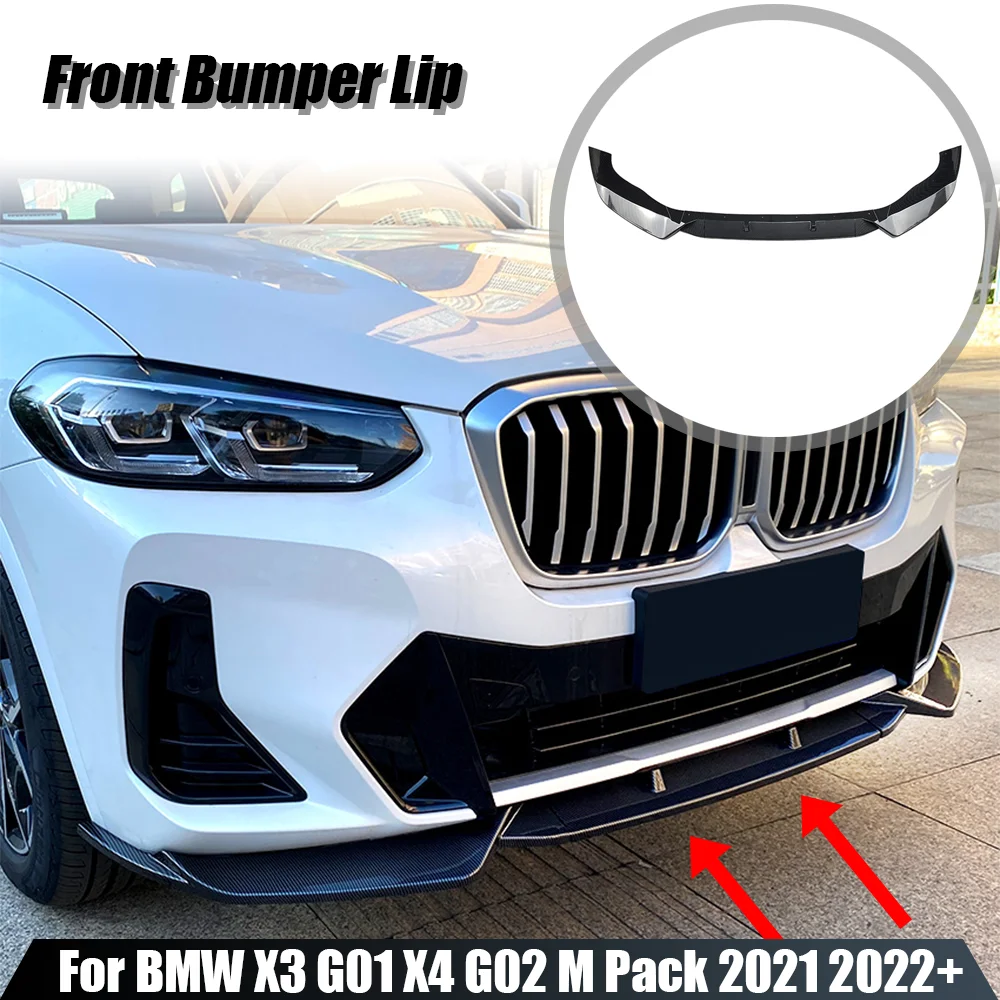 

For BMW X3 G01 X4 G02 M Pack 2021 2022+ Front Bumper Splitter Lip Diffuser Spoiler Bumper Deflector Cover Guard Body Kits