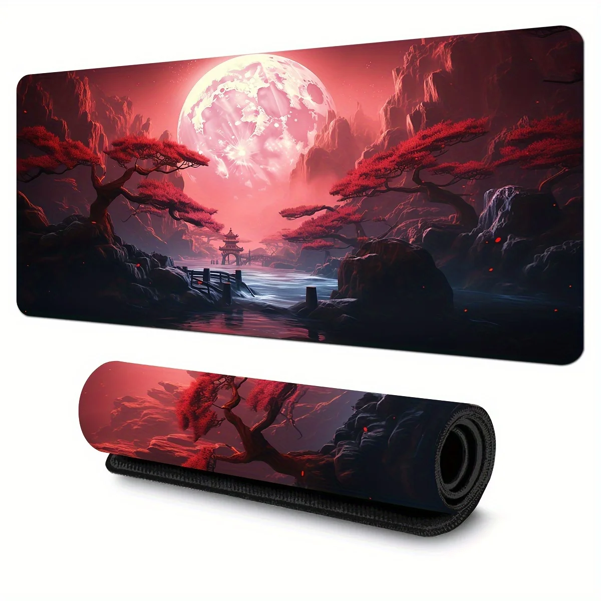 Red Landscape Большой игровой коврик для мыши 900x400 Ноутбук Настольный офисный