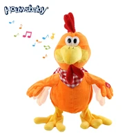 houwsbaby squawking chicken musical stuffed animal walking singing and waving rooster electronic plush toy 14 5 inches