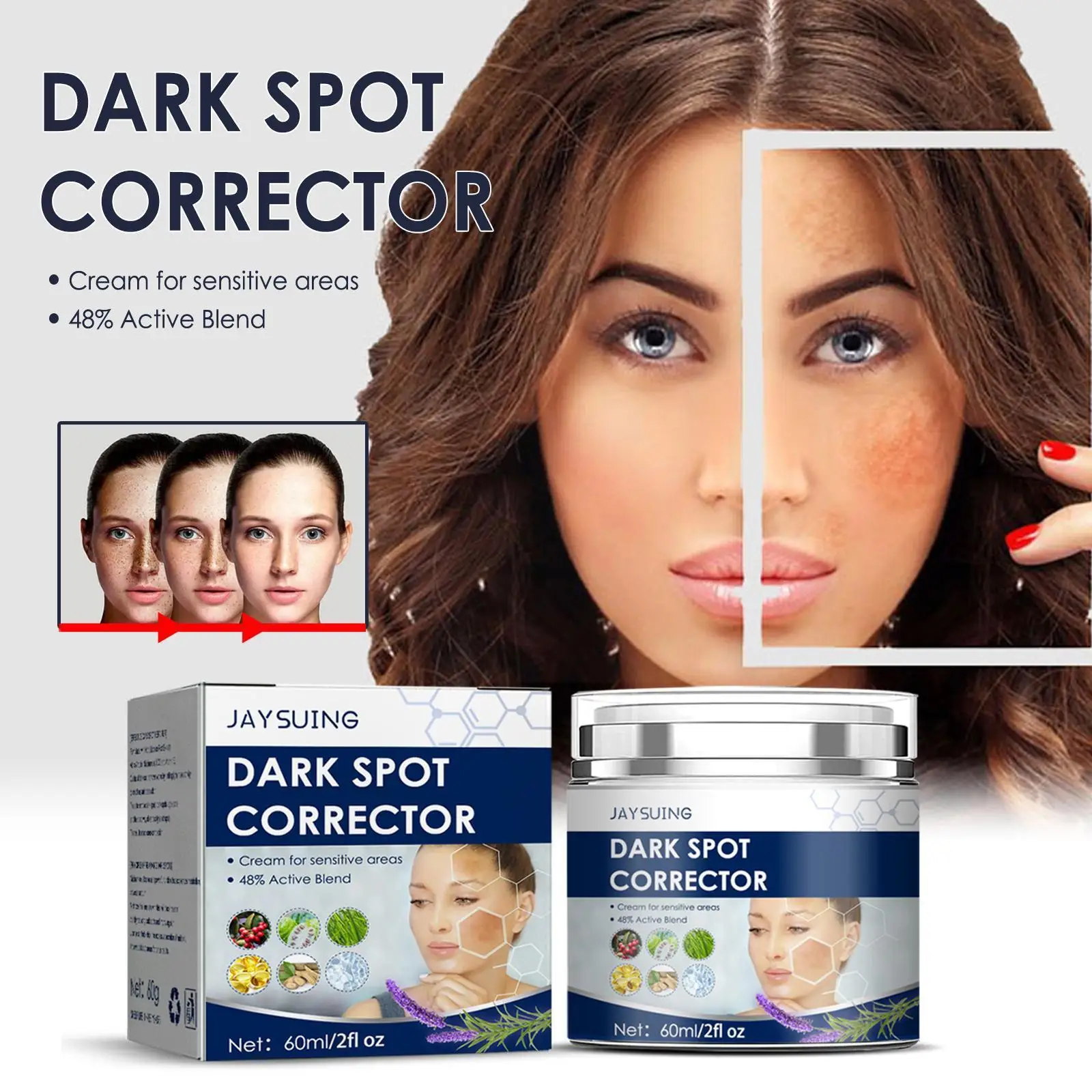 

60ml Whitening Cream Bleaching Face Lightening Care Dark Spot Corrector Moisturizing B2h5