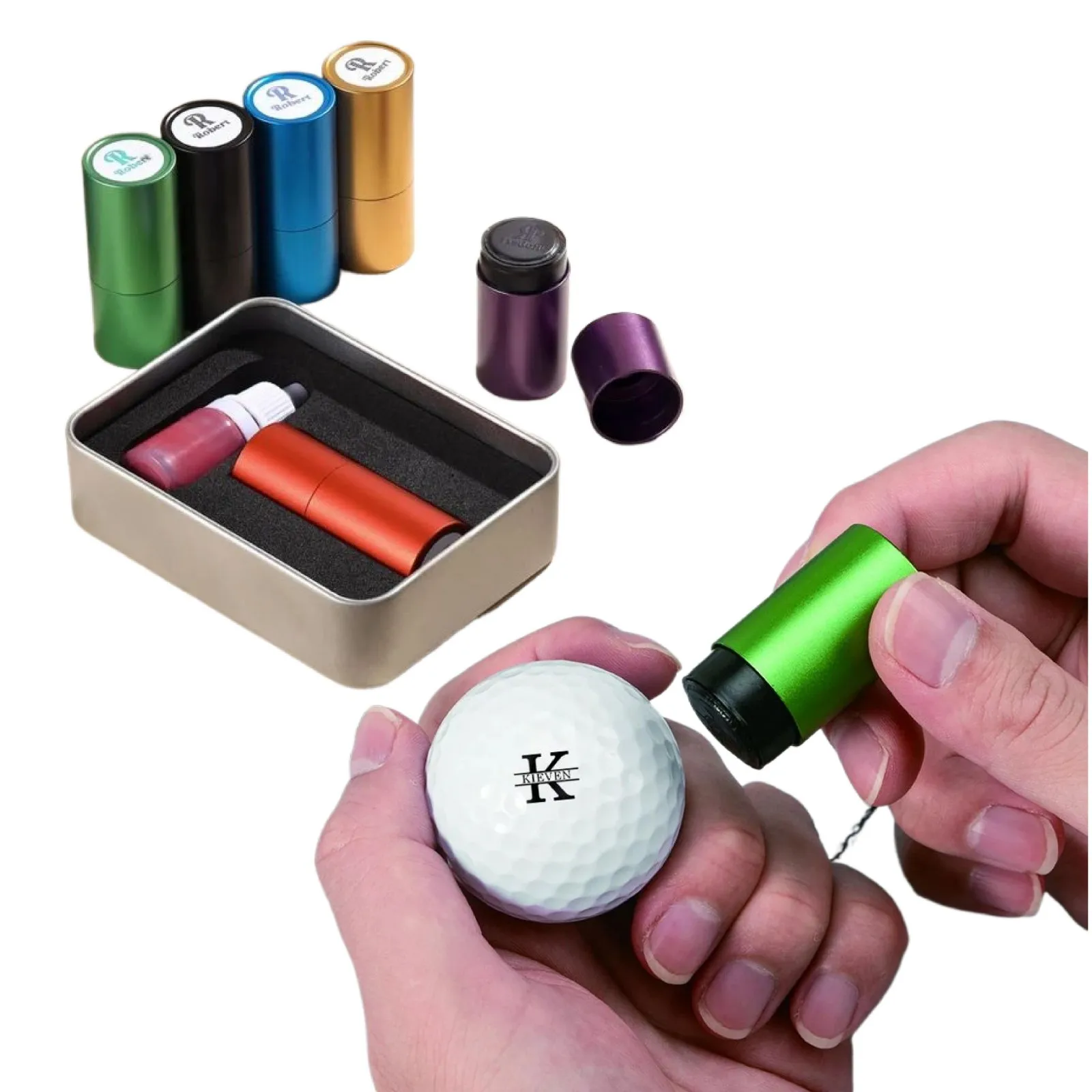 Изготовленный на заказ штамп для мяча гольфа — персонализированный с