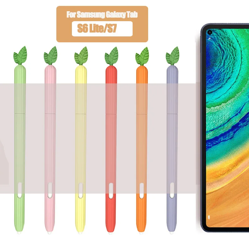 

T3LB Touch Pen Cover Protective Cover Skin Silicone Stylus Case For S-amsung -Galaxy Tab S6 Lite/S7 Tablet