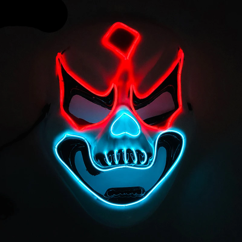 

Новая светодиодная светящаяся маска черепа, реквизит для костюма на Хэллоуин, аксессуары для рождественской вечеринки, маска с подсветкой для макияжа Sarcy