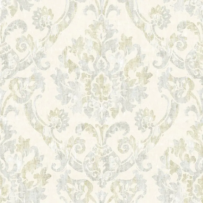 

Shasta Grey Damask Wallpaper