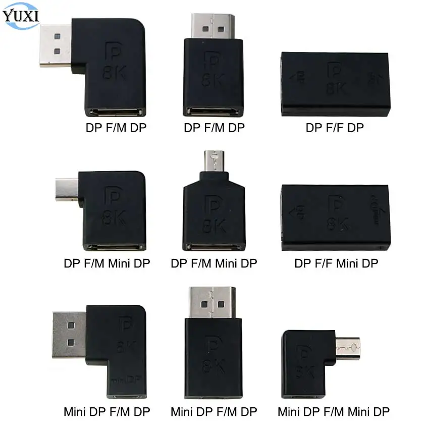 

YuXi Displayport 1.4V To Mini DP Adapter Right Angled DP 8k/60Hz 4k 2K/165Hz 90 Degree Angle Displayport 1.4 Converter
