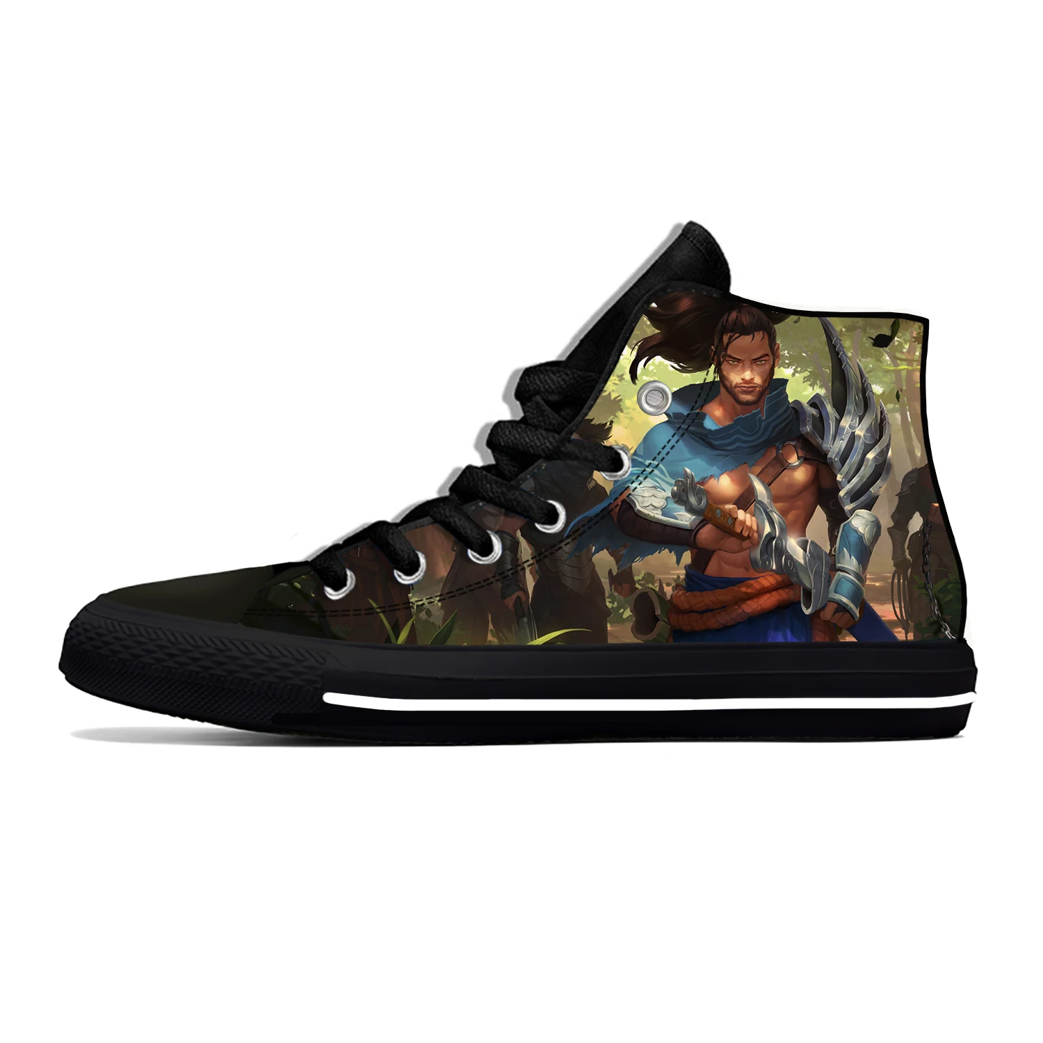 

League of legends yasuo Lightweight Cloth 3D Print Funny Cool Fashion High Top Canvas Shoes Men Women Casual Breathable Sneakers