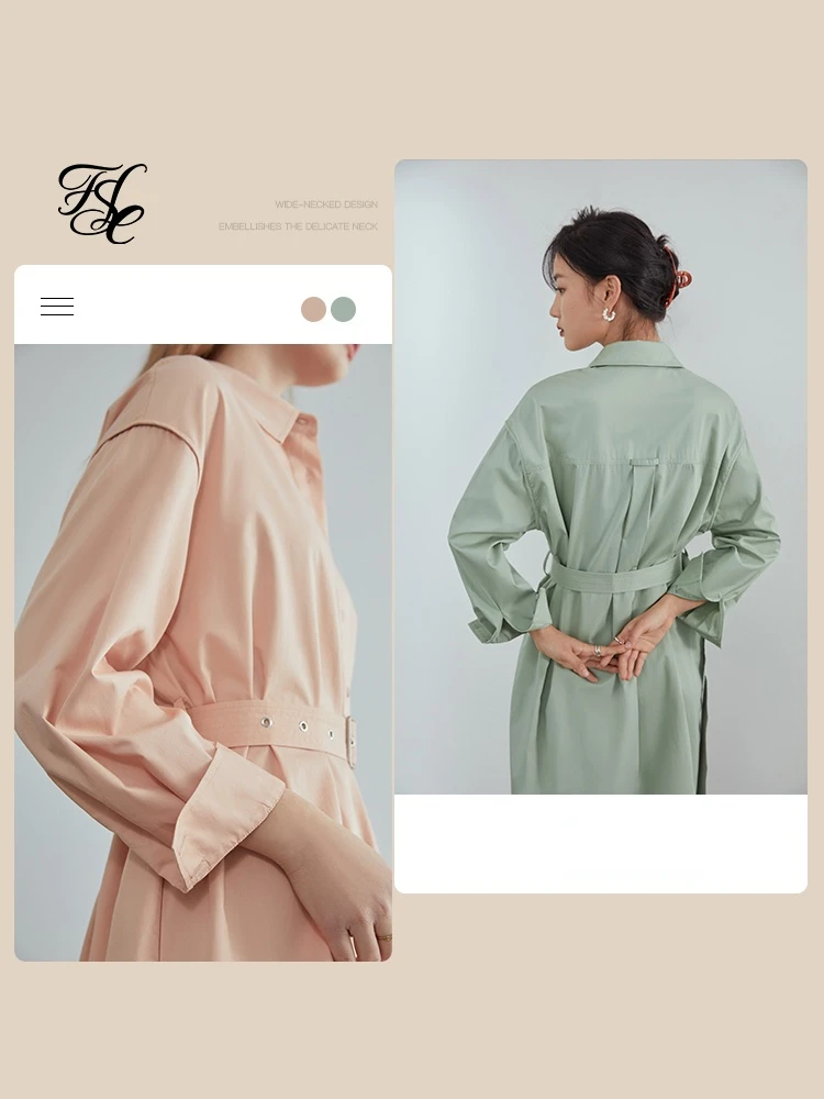 Женское платье-рубашка fansilеним повседневное розовое офисное платье с длинным