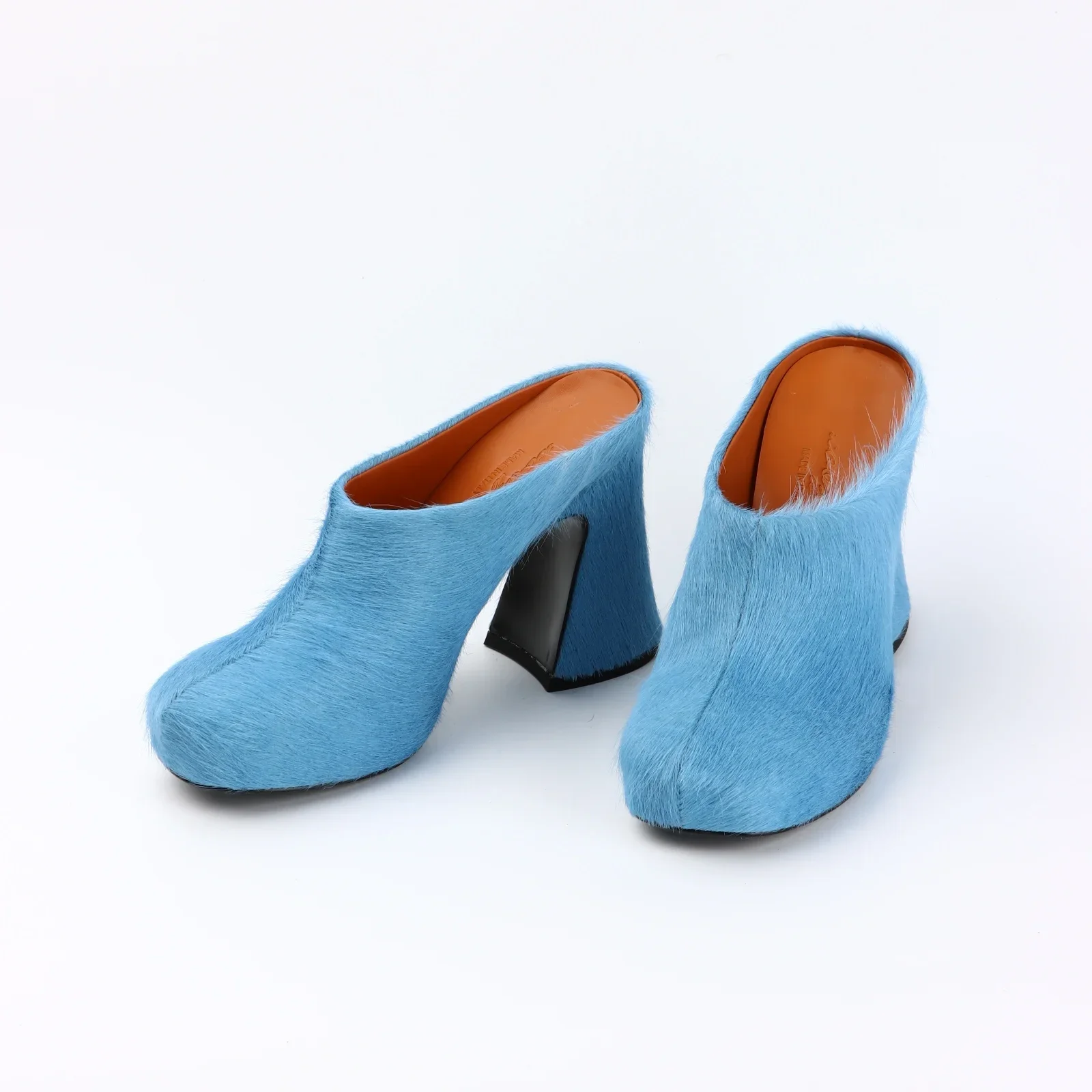 Женские Кожаные Меховые Туфли на каблуке новинка 2023 модные дизайнерские женские