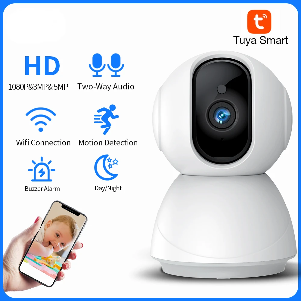 

Умная IP-камера с Wi-Fi, 5 МП, с датчиком движения