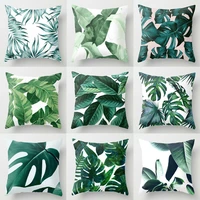 floral tropical plant leaves pillowcase cushion cover home decor rainforest green leaves plants throw sofa car cushion cover