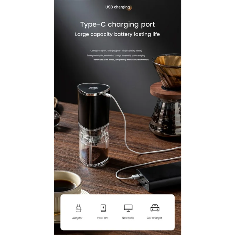 Портативная электрическая кофемолка бытовая мини-кофемолка со съемными зернами