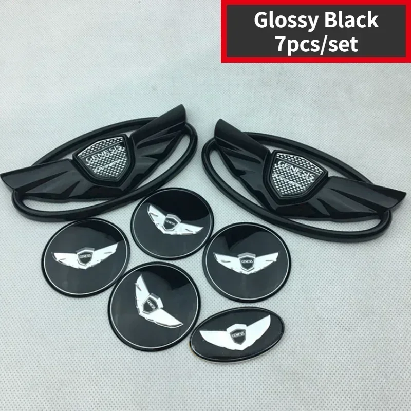 

7 шт., наклейка на руль с эмблемой автомобиля для Hyundai GENESIS Coupe, центральные наклейки на колесо, передний логотип, задний значок, Стайлинг