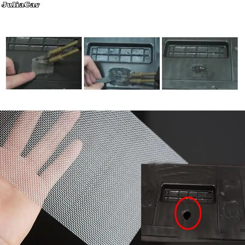 

Сетка для ремонта автомобильного бампера из нержавеющей стали, пластиковая сетка для ремонта трещин, сетка для ремонта отверстий в кузове бампера, вентиляционных отверстий в транспортном средстве