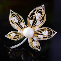 vintage brooch crystal zircon maple leaf brooch western ornaments mens womens bridal wedding premium accessories