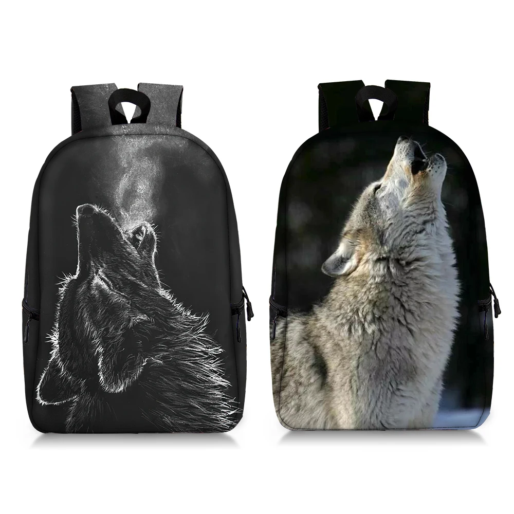 

Howling Wolf Print Backpack Women Men Shoulder Bag for Travel Laptop Backpacks for Teenager Children School Bags Student Bookbag