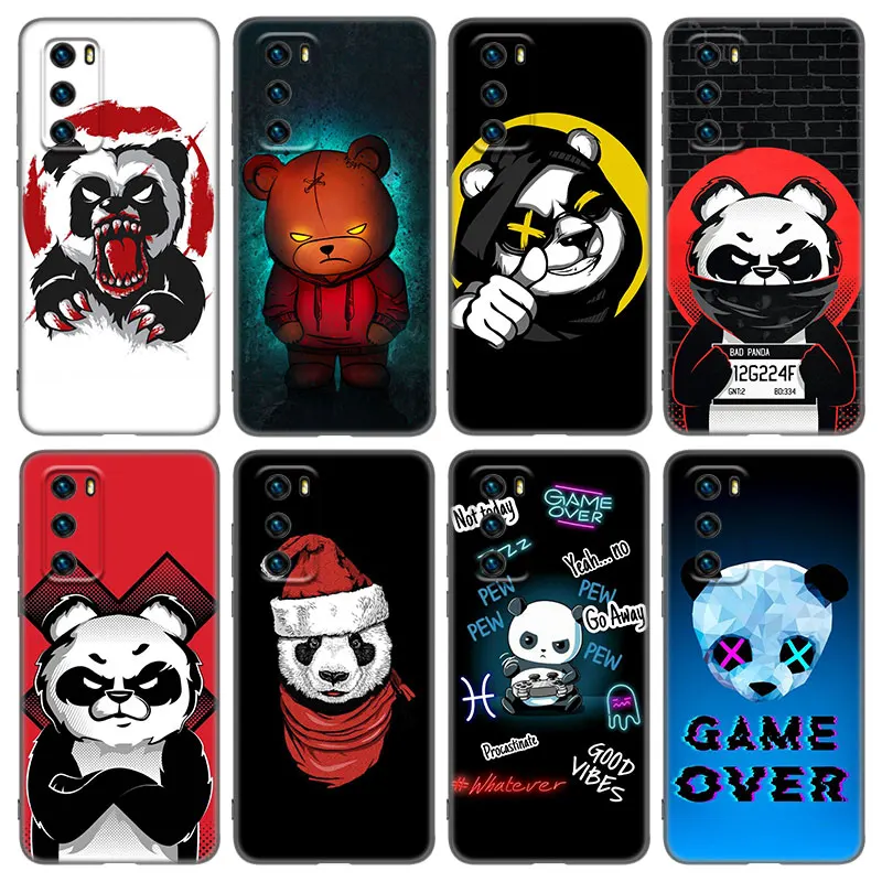 Чехол для телефона с медведем и плохой пандой Huawei P50 P40 P30 P20 P10 P9 P8 Lite 2017 P Smart Z S Pro 2021