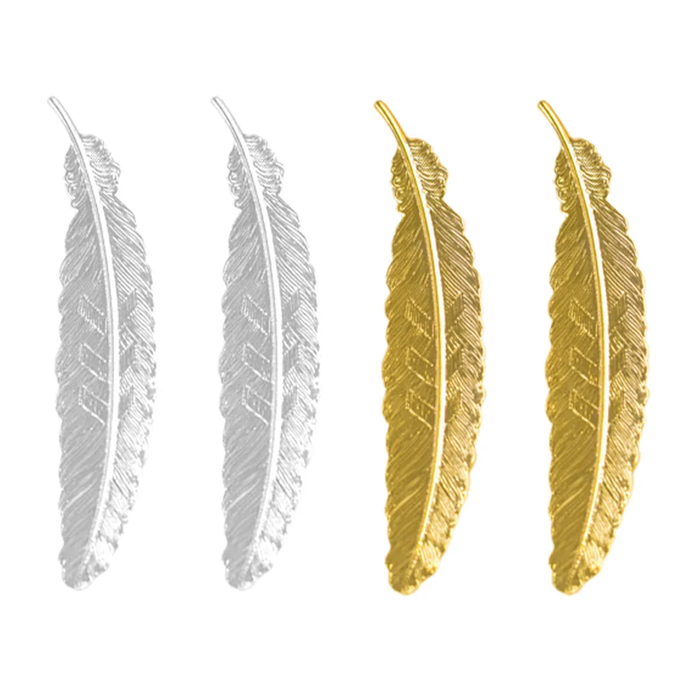 

4pcs Vintage Metal Creative Exquisite Stationery Book Label for Home School Office (Golden and Silver 2pcs for Each)