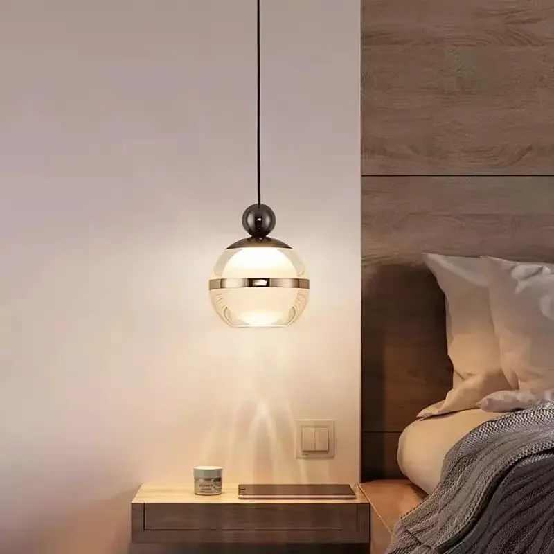Современный стеклянный подвесной светильник прозрачный шар длинная линия