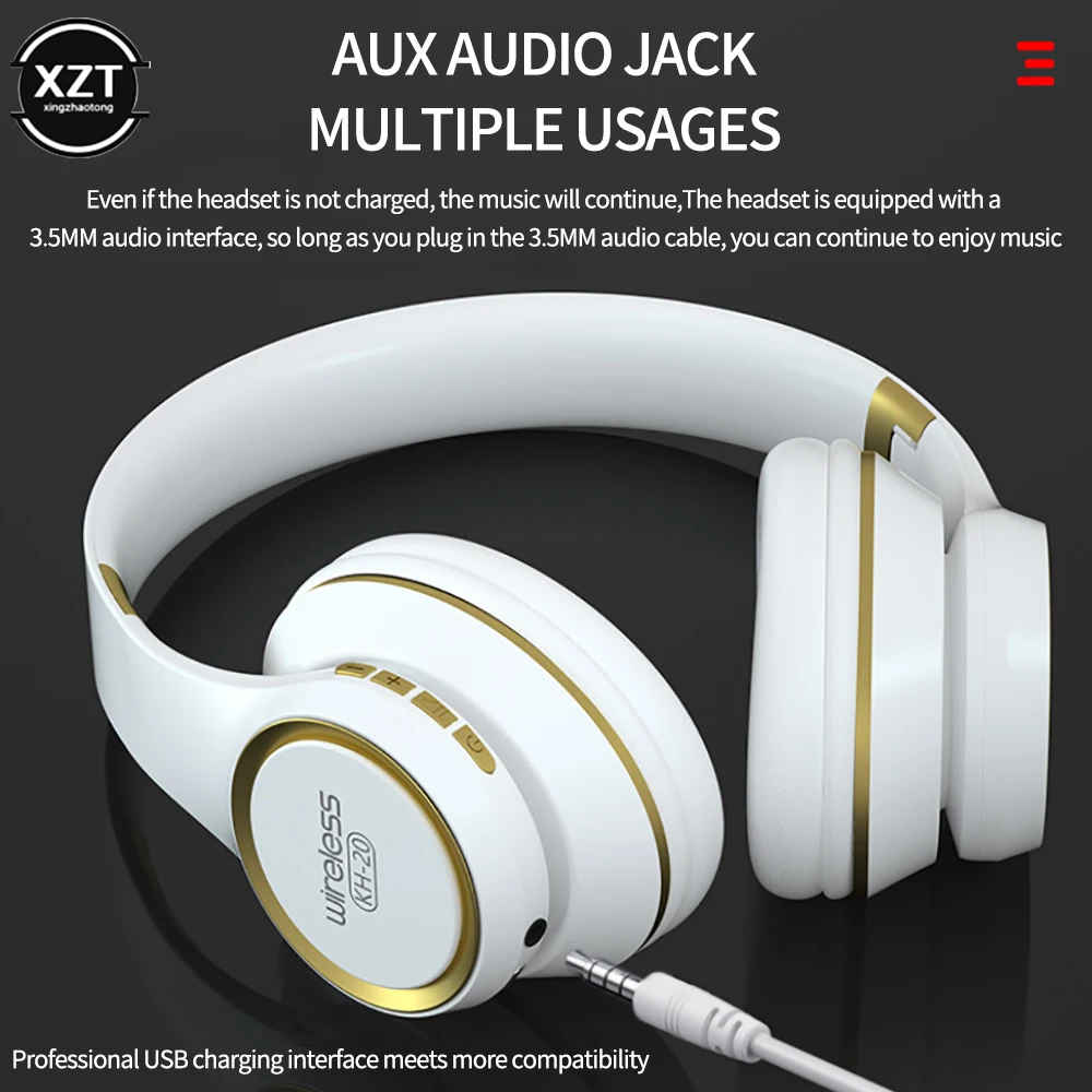 Беспроводные Bluetooth-наушники KH20, игровая гарнитура двойного назначения с шумоподавлением и басами для телефонов, ПК и игр