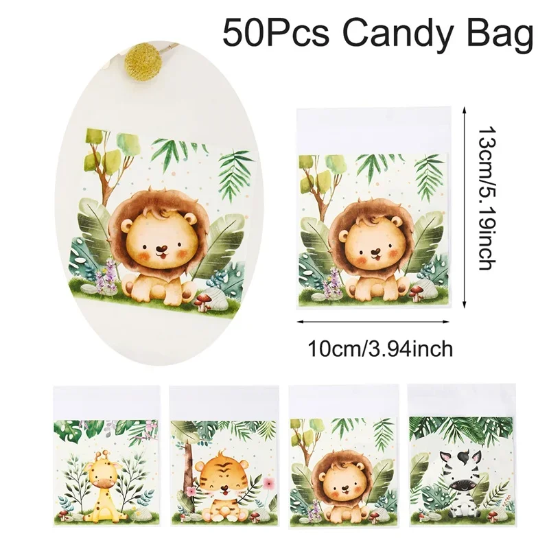 

Самозапечатывающиеся подарочные пакеты в виде животных джунглей