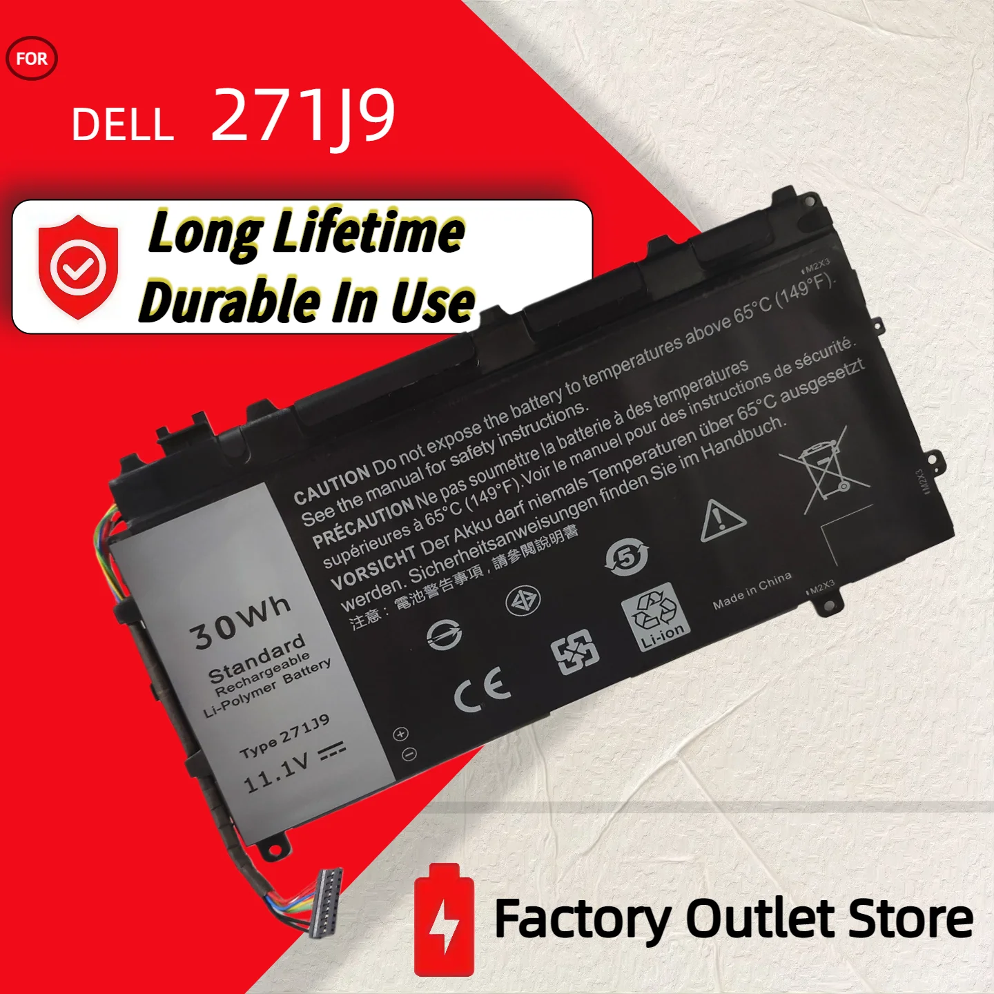 Фото Оптовая и розничная торговля ❗ ❗ ❗   271J9 Аккумулятор для ноутбука DELL Latitude 13 7000 7350 Series GWV47 0GWV47 YX81V №1