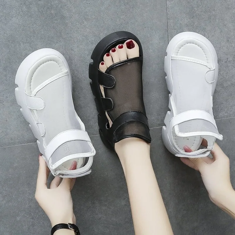 

Sandals women's summer new fashion thick bottom breathable yarn mesh Roman sandals leisure women shoes