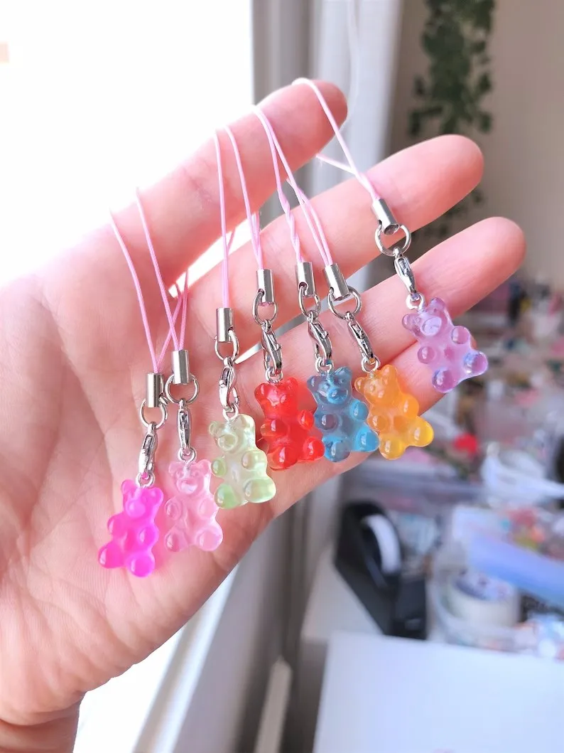 

Gummy Bear Phone Charm - Kawaii Gummy Bear Keychain - Cute Pastel Phonecharm - Cute Resin Charm - Kawaii Gift Idea - Gummy Bear