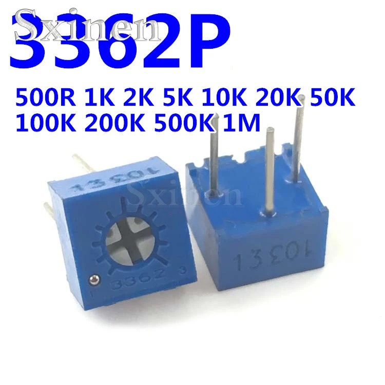 

10pcs 3362P 101 201 501 102 202 502 103 203 503 104 204 504 105 Trimpo Trimmer Potentiometer 3362 500R 1K 2K 5K 10K 20K 50K 100K