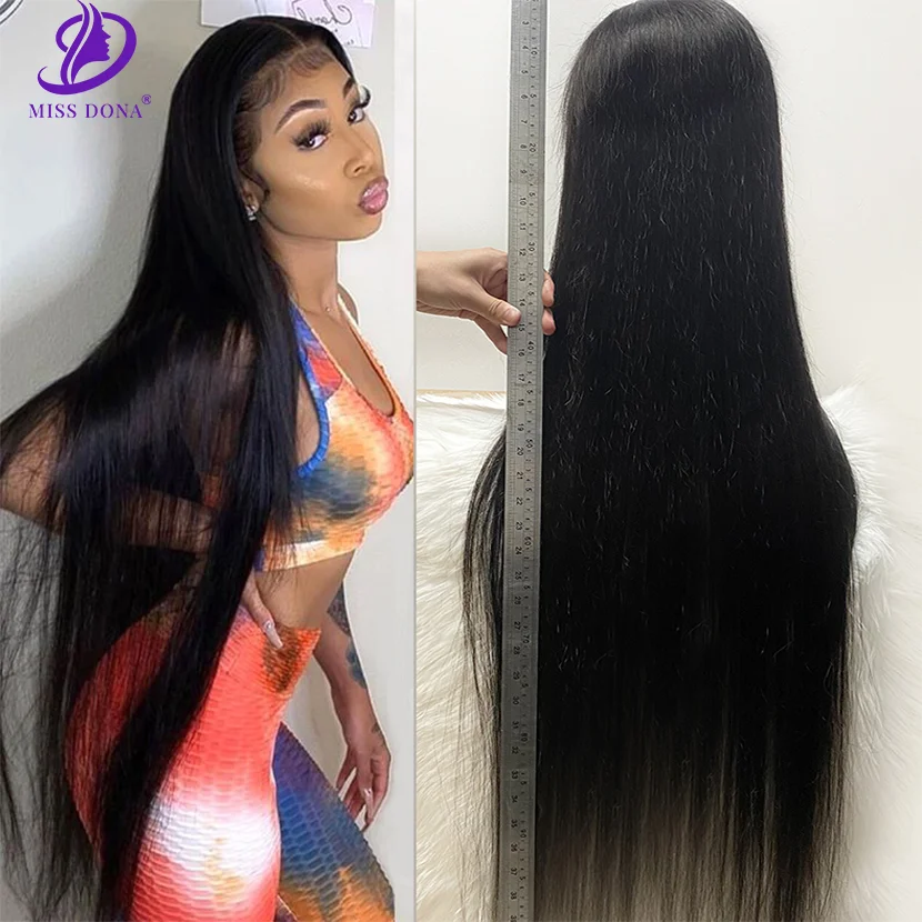 Miss Dona 30 40 48 inch 13x4 Lace Front Pre Plucked Straight Human Hair Wigs Brazilian 250 Density 13x4 Lace Closure Wig