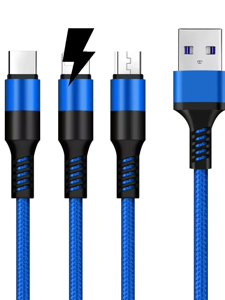 

NEW2023 3 in 1 Super Charge USB Cable Multi Usb Port Multiple Usb Charging Cord Usbc Wire 10ft