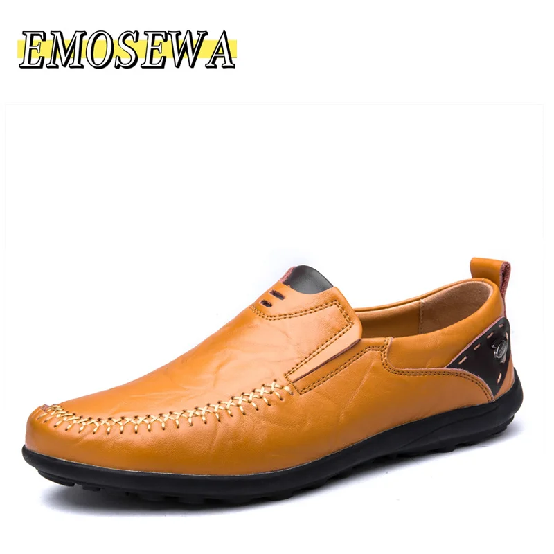 

Мокасины мужские из натуральной кожи, туфли на плоской подошве, без застежки, дышащие лоферы, Повседневная летняя обувь для вождения