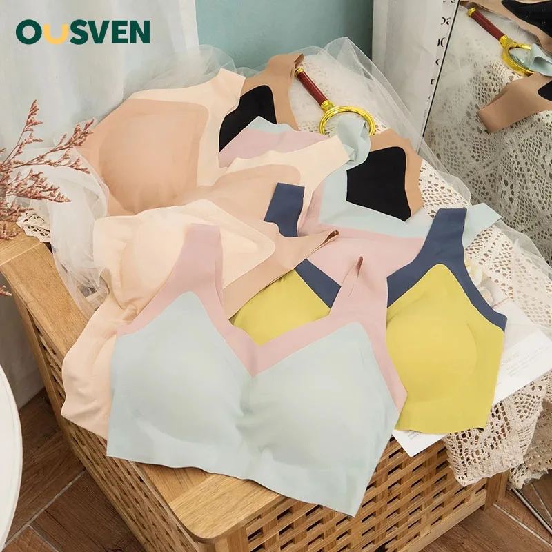 

OUSVEN Underwear Women Seamless Bra Woman Clothes Bra For Latex Bralette Wireless Brassiere Padded Sexy Breathable Brasier