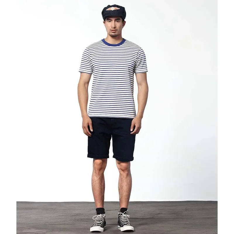 Noman Dragon Американский стиль Военная полосатая футболка с коротким рукавом Модная