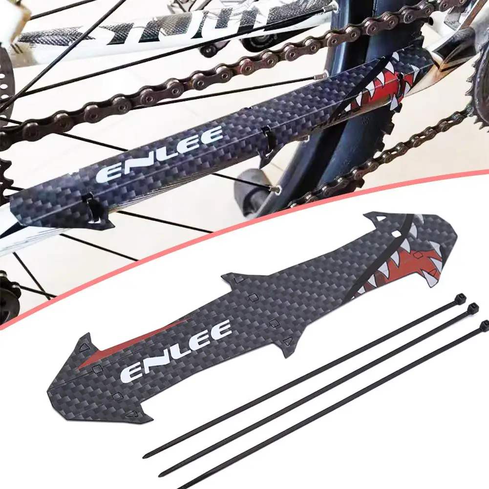 Bicycle Chain Guard Protector Universal Wear-resistant Road Bike Chainstay Protective Cover w/ 3 Cable Ties Bicycle Riding Parts