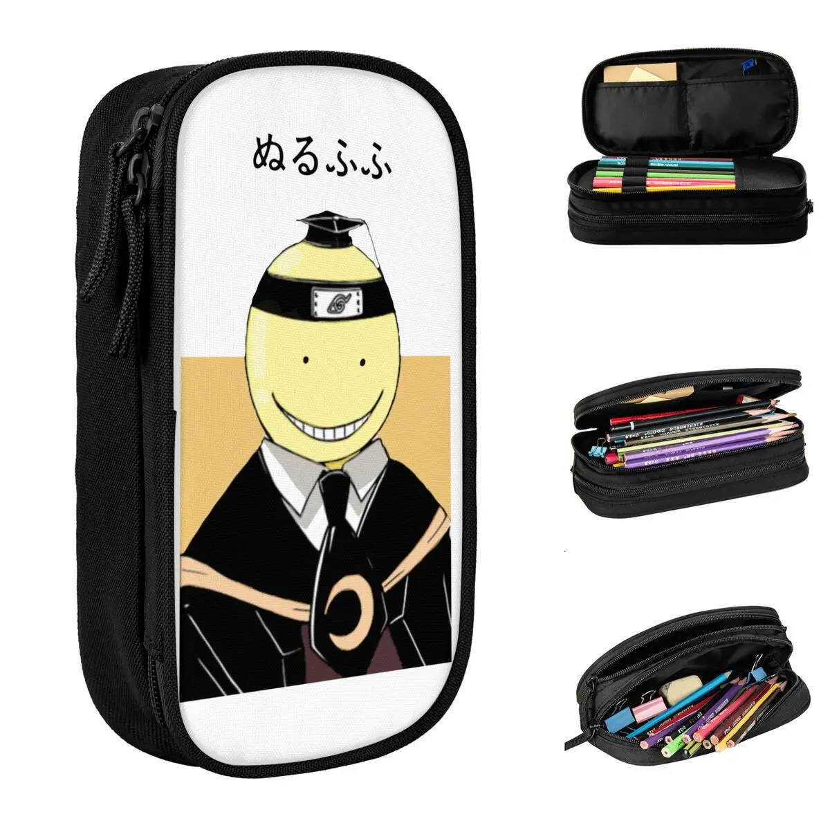 

Koro Sensei Assassination Classroom Pencil Case Korosensei Ansatsu Kyoushitsu Pen Box Bags Student Big Capacity Gift Pencilcases