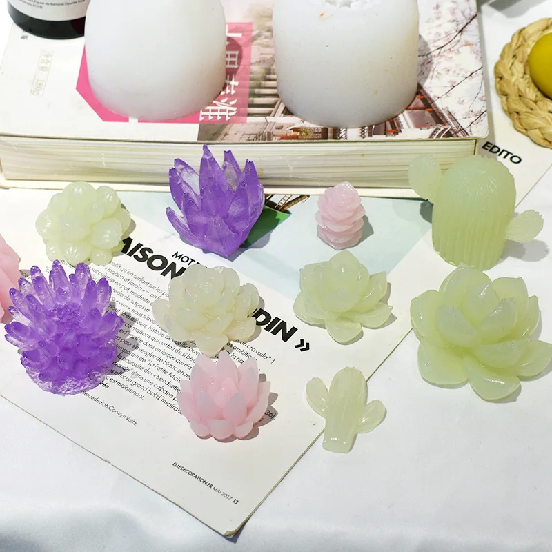 

3D Succulent Silicone Mold DIY Fondant Chocolate Cake Decoration Succulent Candle Silicone Mold Kitchen Bakeware Polymer Clay