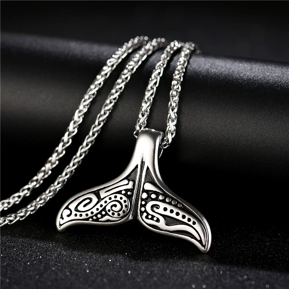 Очаровательное ожерелье с подвесками в виде рыбы и хвоста кита стиле панк