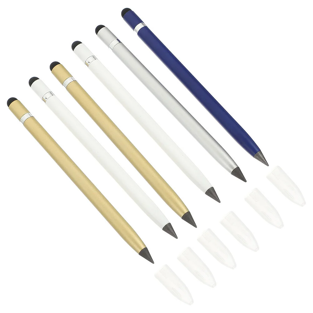 

6 Pcs Graphite Eternity Inkless Pencils Convenient Kids Aluminum Rod Portable Metal Drawing Painting Erasable Student